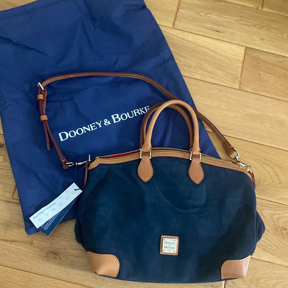 Dooney & Bourke Navy Blue Suede Shoulder Bag
